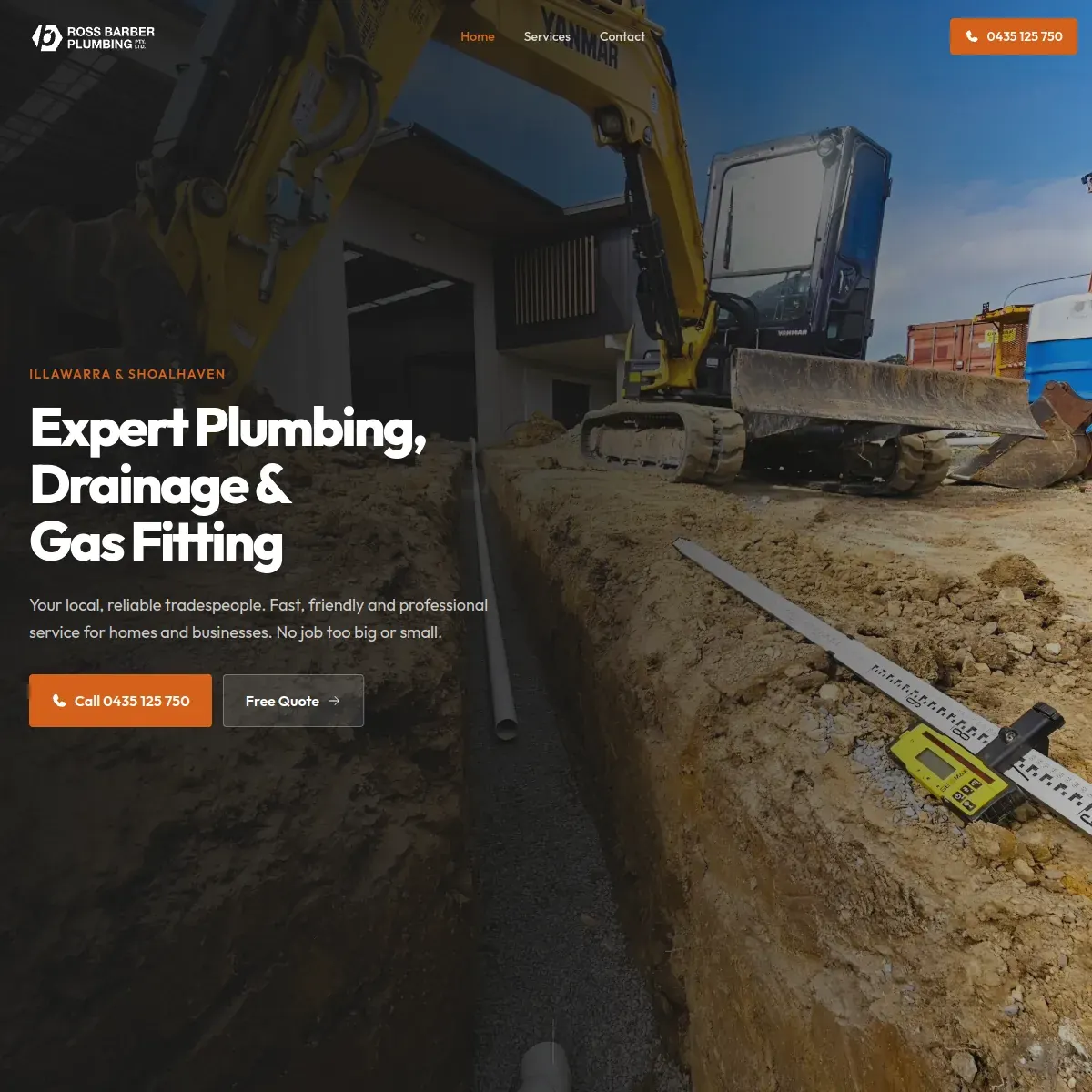 Ross Barber Plumbing website
